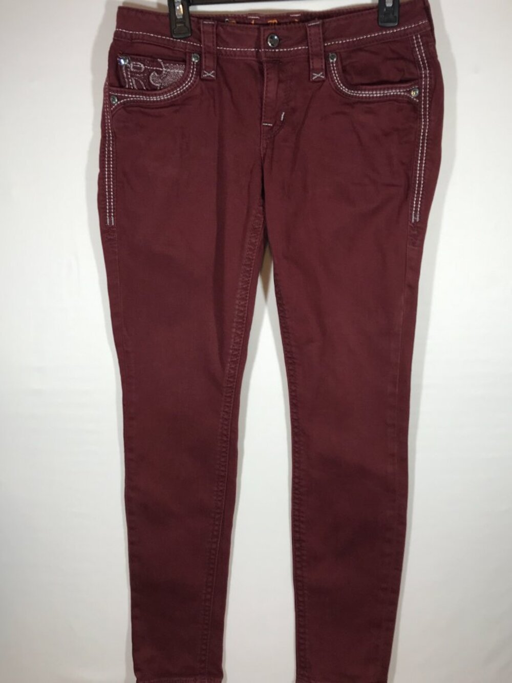 Rock Revival Sundee Skinny Women's 28 Maroon Jeans Pants